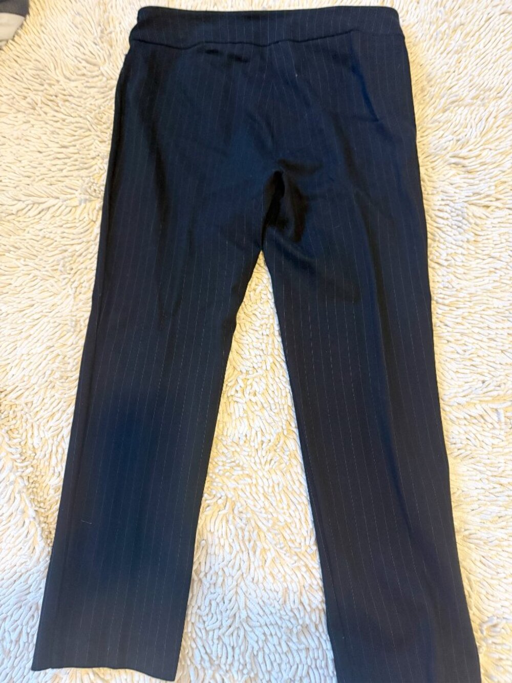 Pinstripe Dress Pants with Zip Details – Size 10
